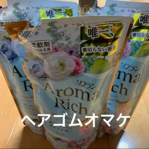 ソフラン アロマリッチ サラ つめかえ用 400ml ×3 詰め替え　LION 柔軟剤 花王　アクアフラワーアロマ