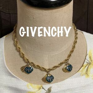 【m】希少 GIVENCHY ジバンシー ネックレス 貝殻 ゴールドカラー ヴィンテージ