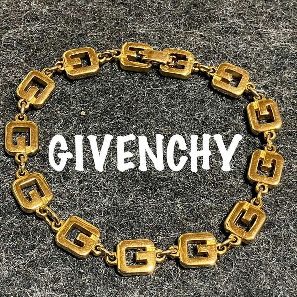 【m】GIVENCHY ジバンシー Gロゴ ブレスレット ゴールドカラー