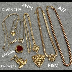 [m] аксессуары продажа комплектом Vintage Gold цвет комплект GIVENCHY,Courreges,P&M,AVON,LANVIN колье серьги 