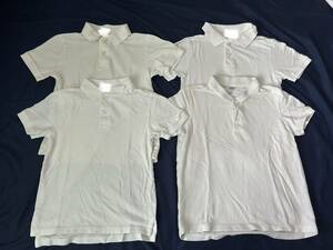 白　半袖ポロシャツ　4枚セット　120cm 幼稚園ポロシャツ　ホワイト 