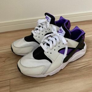 27cm ナイキ エア ハラチ 白/黒/紫 NIKE AIR HUARACHE 復刻