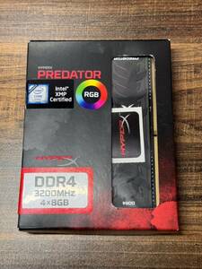 DDR4 3200 8GB 4枚 HyperX Predator メモリー RGB LED デスクトップ用メモリー　PCパーツ　キングストン　kingston