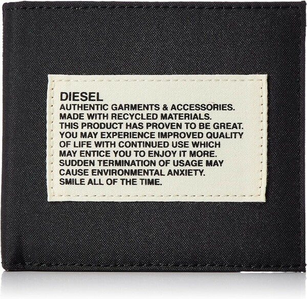 DIESEL [ディーゼル] リサイクルナイロン 二つ折り財布 ブラック X07754P3902