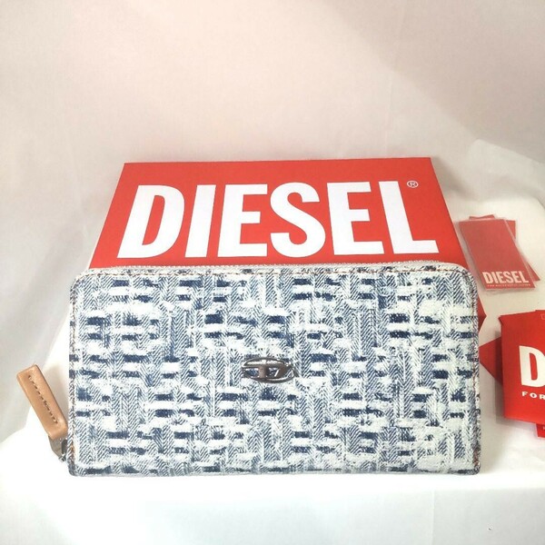 DIESEL ディーゼル 長財布 モノグラムジャガード ブルー ユニセックス ※ご購入から発送まで約7〜9日前後お時間を頂いております