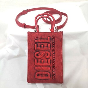 DIESEL ディーゼル ハンドバッグ ショルダーバッグ　デニム レッド ユニセックス X09415 P5190 T4042