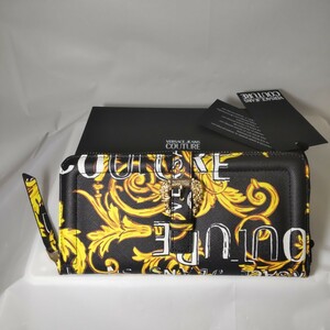 VERSACE JEANS COUTURE ヴェルサーチジーンズクチュール 長財布 バロック ブラック ユニセックス74VA5PF1 ZS597 G89 ※発送まで7〜9日