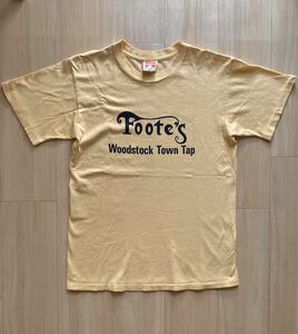 FOOTE’S ロゴTシャツ■Mサイズ シングルステッチ■フッティーズ クリームイエロー アメカジ サーフ 西海岸 古着 