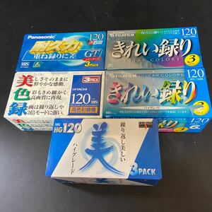 [ unopened ]VHS videotape 120 minute 5 pack set FUJIFILM HITACHI Panasonic etc. high grade standard mixing long-term keeping goods 