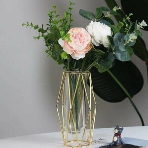 ［sunstore］★フラワーベース　花瓶　一輪挿し　水栽培　花　シンプル　北欧風　金属　植物　飾り品