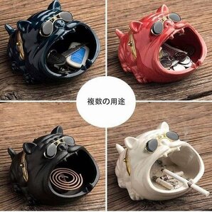 ［sunstore］★灰皿 卓上 犬 ブルドッグ 大容量 灰皿 小物入れ 置物 ブルドッグ レッドの画像4