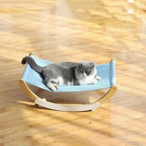［sunstore］★ペット 寝具 ベッド 猫ハンモック ペット用品 犬 猫 ゆりかご 小型 ブルー