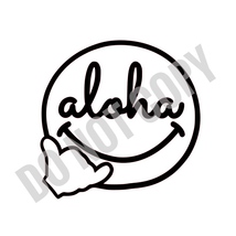 ⑥ 送料無料 aloha　白　ステッカー カッティングシール hawaii ハワイアン　USDM JDM_画像1