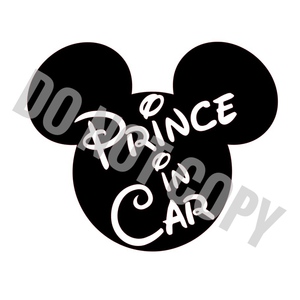 ⑧ 送料無料 Prince in car 白　ステッカー　キッズインカー　ベビーインカー　赤ちゃん Kids in Car Baby in car