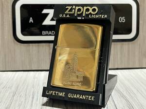  large amount exhibiting!![ rare ] unused 1994 year made Zippo 'HONG KONG Clock Tower' 90's SOLID BRASS brass made Hong Kong clock . Zippo - lighter 