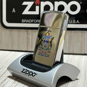 大量出品中!!【希少】未使用 1979年製 Zippo 'ANTIGUA' 70's ヴィンテージ スリム アンティグア島 カリブ海 紋章 ジッポー ライターの画像5