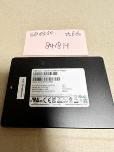 SD0330【中古動作品】SAMSUNG 内蔵 SSD 256GB /SATA 2.5インチ動作確認済み 使用時間8418H