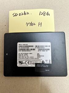 SD0262【中古動作品】SAMSUNG 内蔵 SSD 128GB /SATA 2.5インチ動作確認済み 使用時間7762H