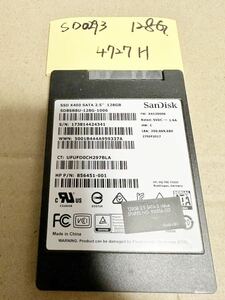 SD0293[ used operation goods ]SunDisk built-in SSD 128GB /SATA 2.5 -inch operation verification ending period of use 4727H