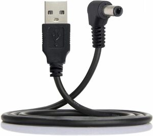 cablecc USB 2.0 Aタイプ オスから右角度 90度 5.5 x 2.5mm DC 5V 電源プラグ バレルコネクター