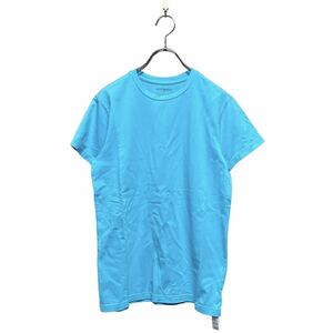 ●洗濯プレス済み● EMPORIO ARMANI エンポリオアルマーニ 半袖Tシャツ 無地 ターコイズ ストレッチ sizeS【2041】