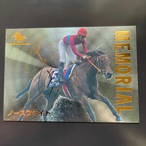  North Fly to Thoroughbred Card 1996 year on half period present gold . autograph 