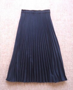 ■日本織物中央卸商業組合連合会■プリーツスカート 黒（ブラック） サイズL■