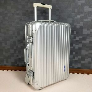 【廃盤】青ロゴ RIMOWA リモワ TOPAS トパーズ 32L 機内持ち込み 2輪 キャビントローリー アルミニウム スーツケース キャリーバッグ 銀色