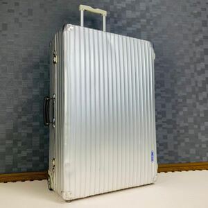 【廃盤】青ロゴ RIMOWA リモワ CLASSIC FLIGHT クラシックフライト 最大容量 104L 2輪 アルミ スーツケース キャリーバッグ シルバー 銀色