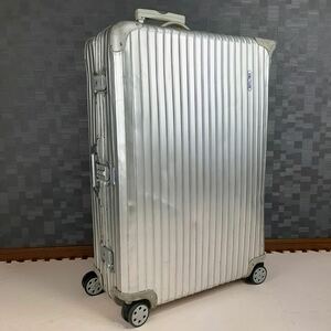 【廃盤】青ロゴ RIMOWA リモワ TOPAS トパーズ 最大容量 104L トランク XL 4輪 アルミ スーツケース キャリーバッグ シルバー 銀 ドイツ製