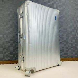 [ records out of production ] blue Logo RIMOWA Rimowa TOPAS topaz pull tab most high capacity 104L 4 wheel multi wheel aluminium suitcase Carry trunk XL