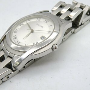 1円◆稼働◆ グッチ 5500M シルバー クオーツ ユニセックス 腕時計 M45502の画像2
