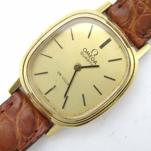 1円■ジャンク■ オメガ 1350 ゴールド クオーツ レディース 腕時計 O146の画像1