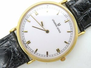 1円◆稼働◆ ユニバーサルジュネーブ ホワイト クオーツ ユニセックス 腕時計 M44501