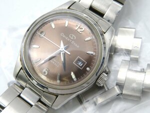 1円◆稼働◆ オリエントスター NR1A-Q0 ブラウン 自動巻き レディース 腕時計 コマ3 M42801