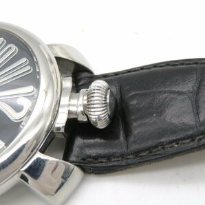 1円■ジャンク■ ガガミラノ マヌアーレ48 ブラック 手巻き メンズ 腕時計 M44805の画像2