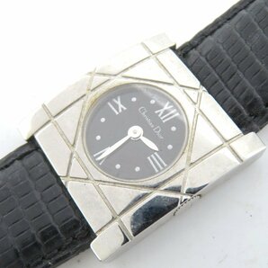 1円■ジャンク■ クリスチャンディオール D82-100 黒 クオーツ レディース 腕時計 M42205の画像1