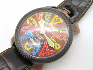 1円◆稼働◆ ガガミラノ 黒 手巻き メンズ 腕時計 M42601