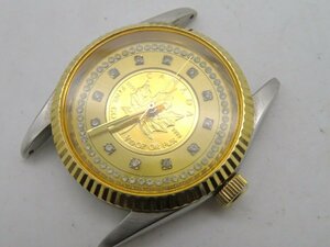 1円◆稼働◆ ロダニア RO　9507M ゴールド クオーツ ユニセックス 腕時計 M46709
