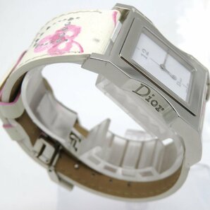 1円◆稼働◆ ディオール ホワイト クオーツ レディース 腕時計 M44401の画像3