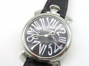 1 jpy * operation * GaGa Milano 5084mana-re46 black quarts men's wristwatch N13101