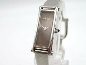 1円◆稼働◆ グッチ 1500L グレイ クオーツ レディース 腕時計 Ｎ13203