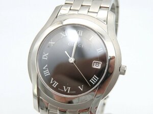1円■ジャンク■ グッチ 5500M ブラック クオーツ ユニセックス 腕時計 N11003