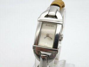 1円◆稼働◆ グッチ 6800L 白 クオーツ レディース 腕時計 Ｎ13605