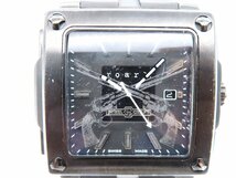 1円◆稼働◆ ロアー ブラック クオーツ メンズ 腕時計 M97102_画像1