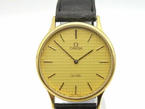 1 jpy * Junk * Omega te vi ru Gold quarts unisex wristwatch L56207