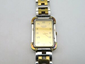 1 иен * работа * Hermes 680058 черный a Jules Gold кварц женские наручные часы O634