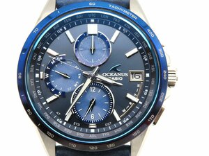 1 иен * работа * Casio 0CW-T2600 Oceanus голубой солнечный мужские наручные часы N23802