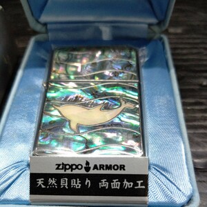 zippo SHELL DOLPIN 天然貝貼り 両面加工 ZIPPO ジッポー ジッポ