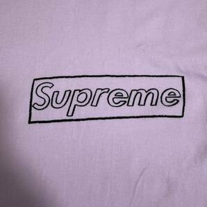 【★1円スタート★】正規品 美品 SS21 Supreme KAWS chalk Logo Tee シュプリーム ボックス ロゴ Light Pink XLの画像2